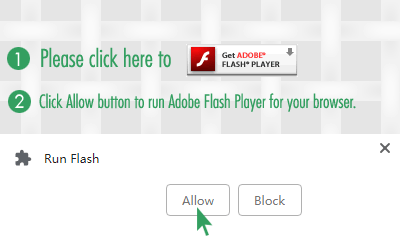 to enable Adobe Flash player